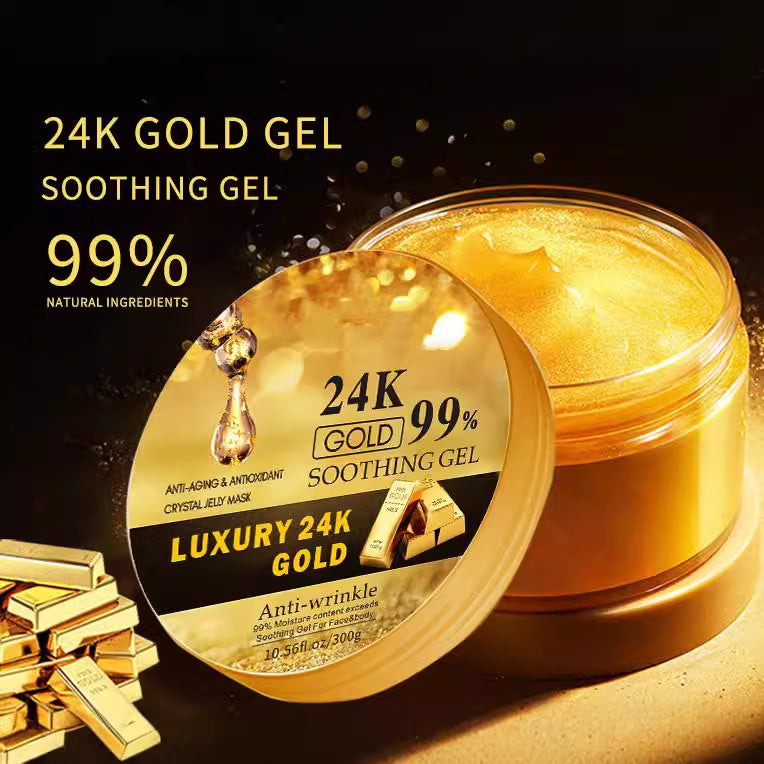 Pure Natural Soothing Collagen Gel Moisturizing 24K Gold Aloe Vera Gel For Face