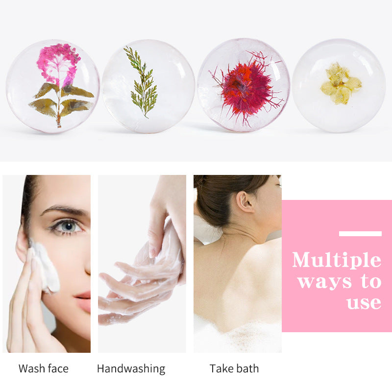 Wholesale Petals Essential Oil Soap Jasmine Oil Control Moisturizing Amino Acid Fairness Wash Face Bath Petal Soap