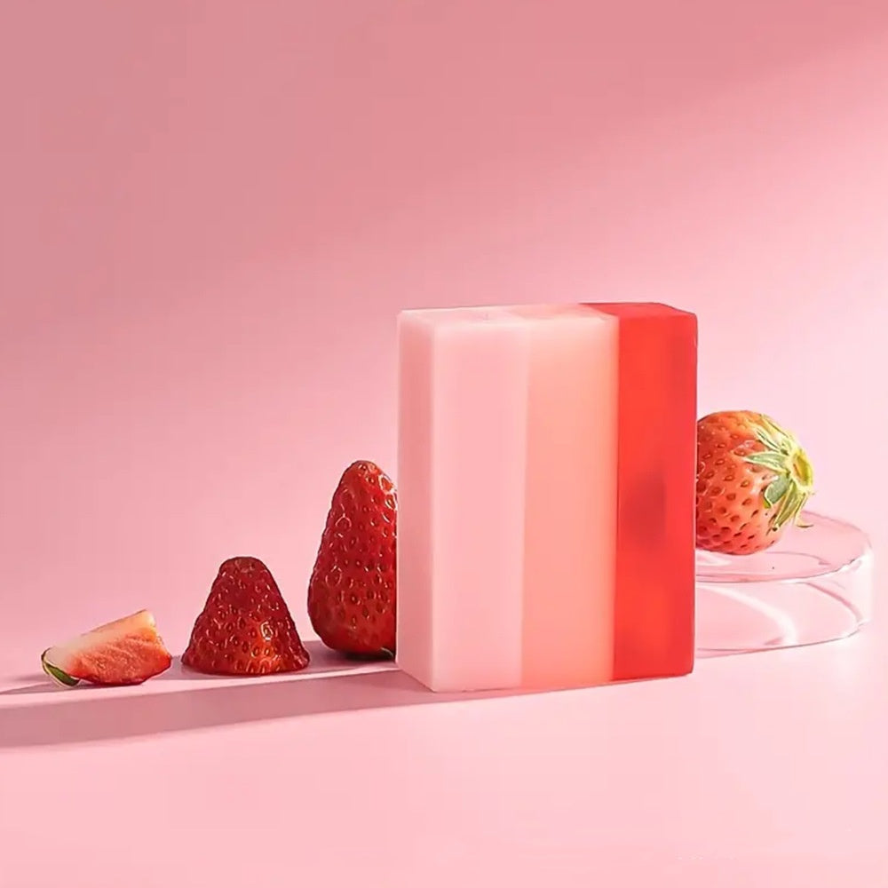 Customized Strawberry Face Cleaning Soap Bar Firming Skin Moisturizing Bath Body Soap