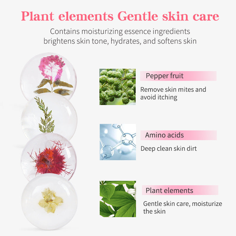 Wholesale Petals Essential Oil Soap Jasmine Oil Control Moisturizing Amino Acid Fairness Wash Face Bath Petal Soap