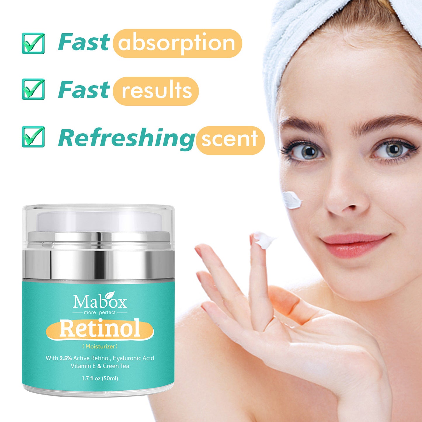 Skin Care Hydrating Face Moisturizer Retinol Cream With Hyaluronic Acid