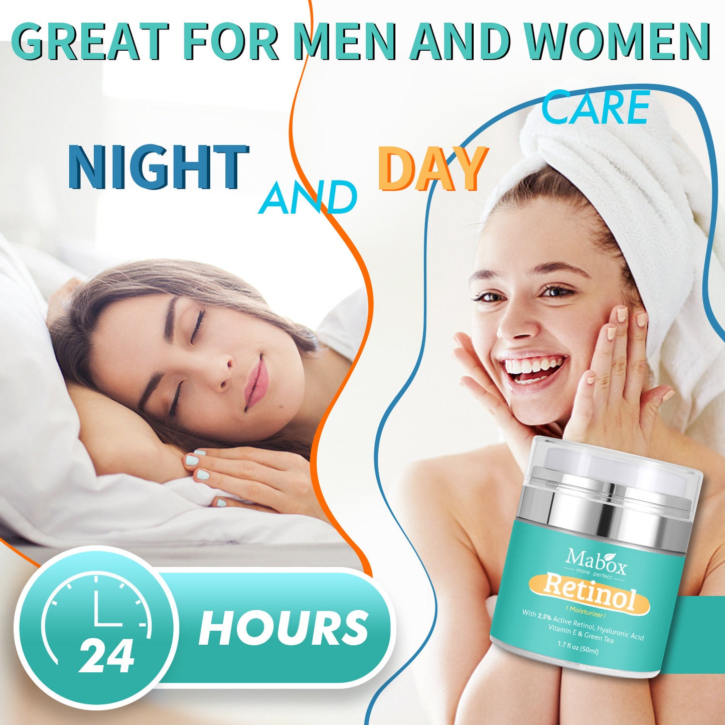 Skin Care Hydrating Face Moisturizer Retinol Cream With Hyaluronic Acid