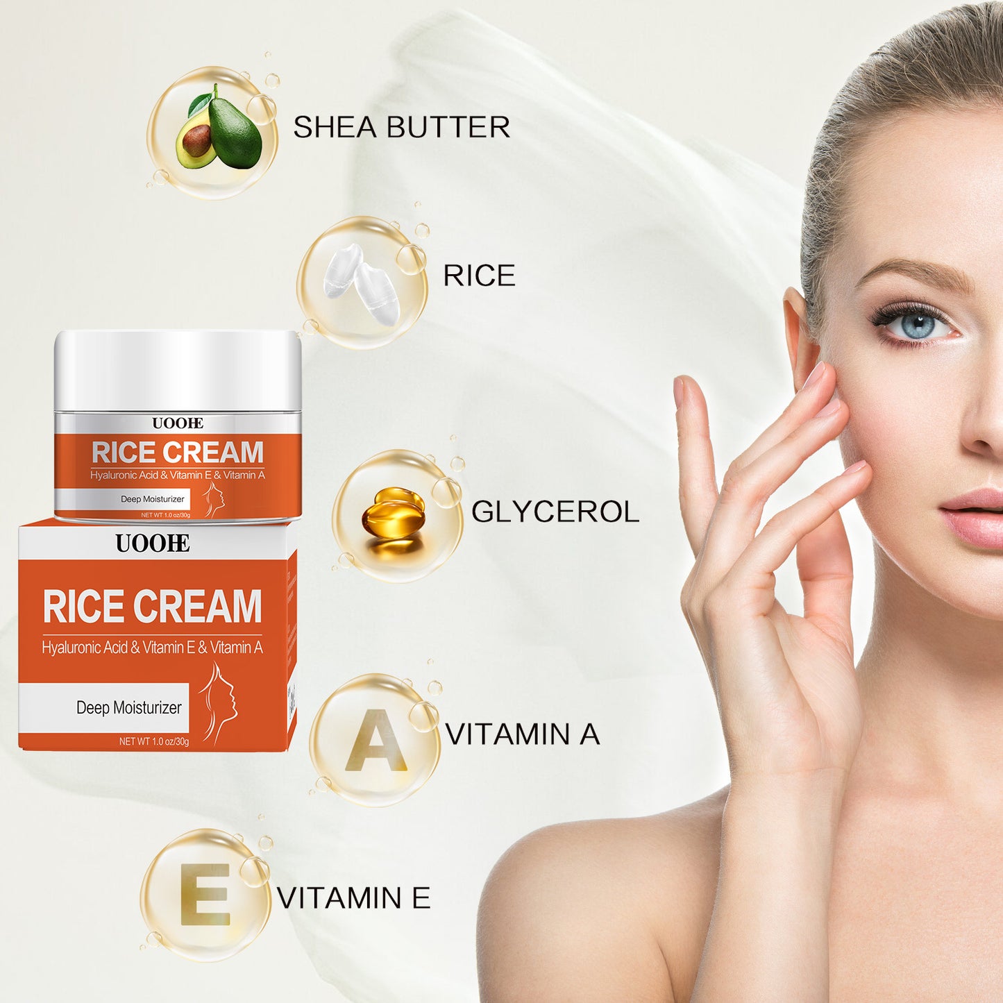 Wholesale Deep Moisturizing Face Moisturizer Whitening Rice Cream For Dry Skin