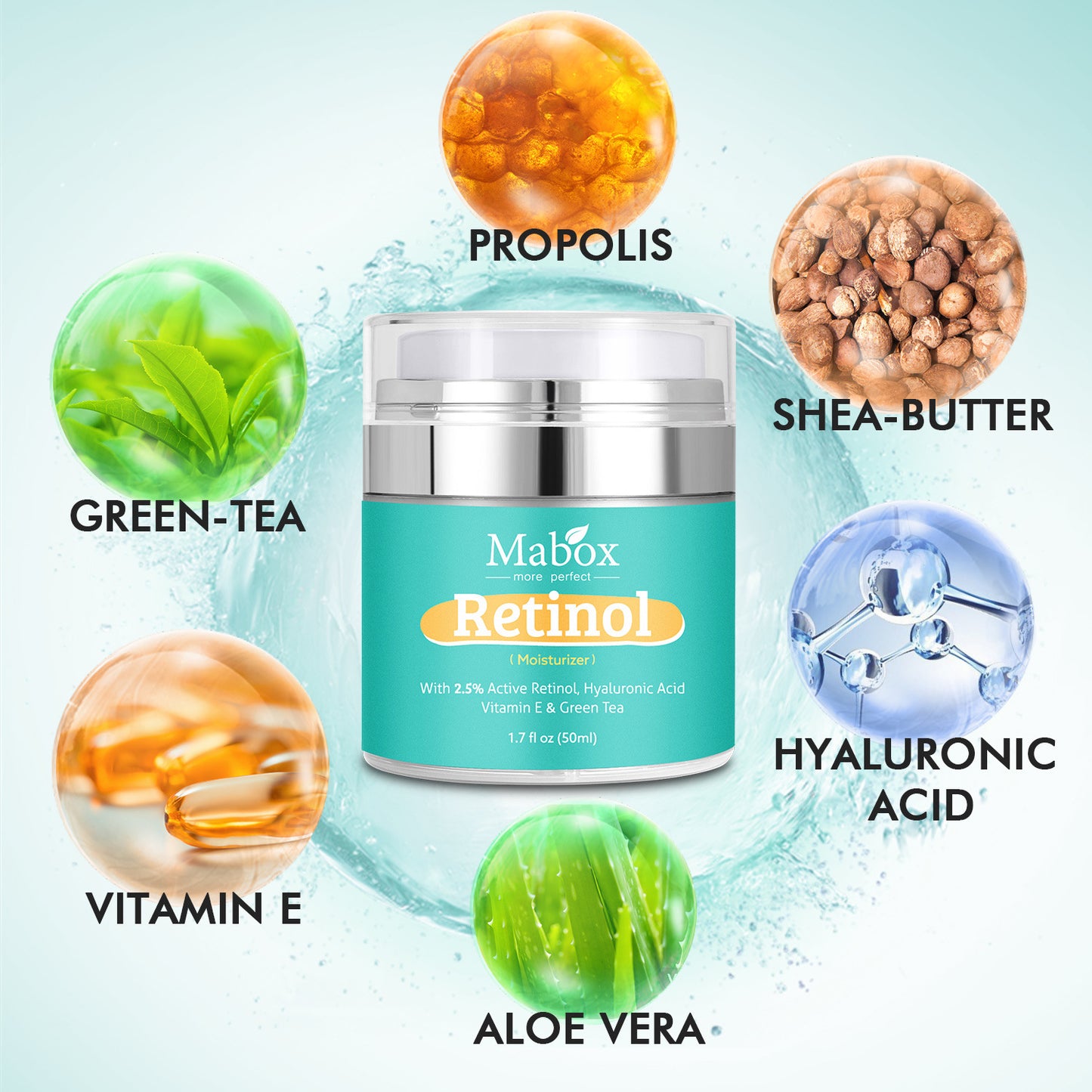 Skin Care Hydrating Face Moisturizer Retinol Cream With Hyaluronic Acid