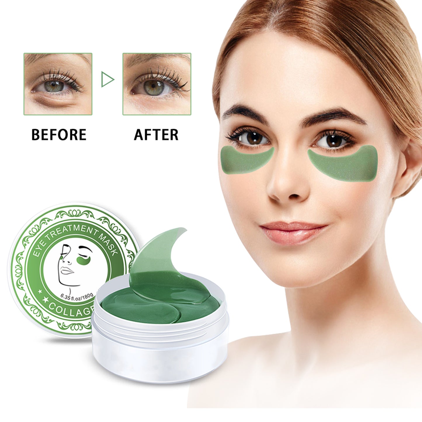 OEM Moisturizing Collagen Eye Treatment Mask Cooling Gel Eye Masks for Dark Circles
