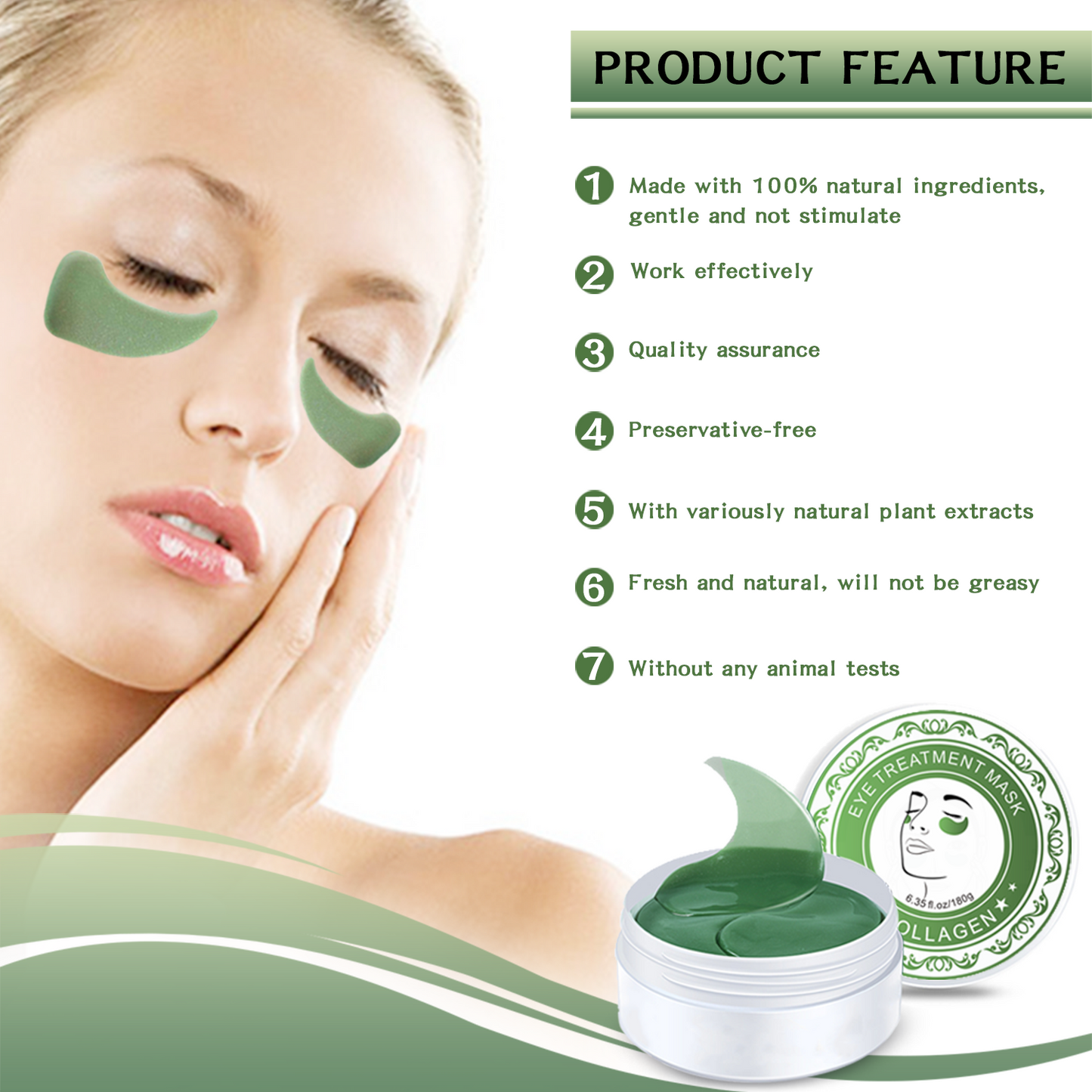 OEM Moisturizing Collagen Eye Treatment Mask Cooling Gel Eye Masks for Dark Circles