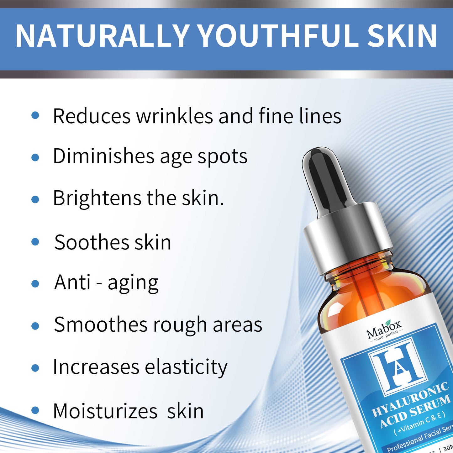 Free Design Brightening Facial Serum Vitamin C Nourishing Hyaluronic Acid Serum for Face