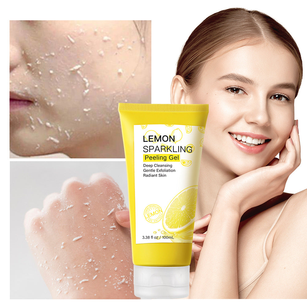 Home Use Deep Cleaning Organic Dead Skin Removal Lemon Face Peeling Gel Cleanser