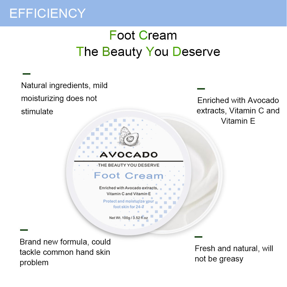 Best Moisturizer Lotion Vitamin C Healthy Feet Cream Avocado Foot Cream for Cracked Heels