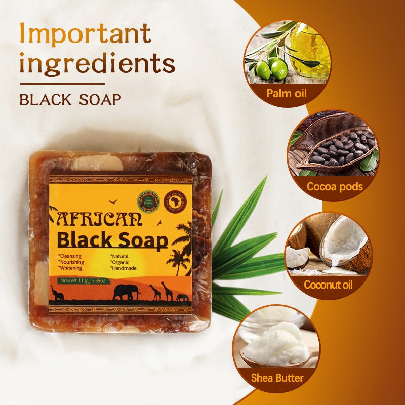 OEM Organic Moisturizing Whitening Natural Raw Cleaning Face Body Care African Black Soap