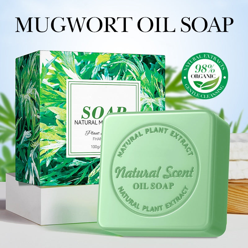 Hot Sell Wormwood Essential Oil Soap Soothing Handmade Soap For Oily Skin