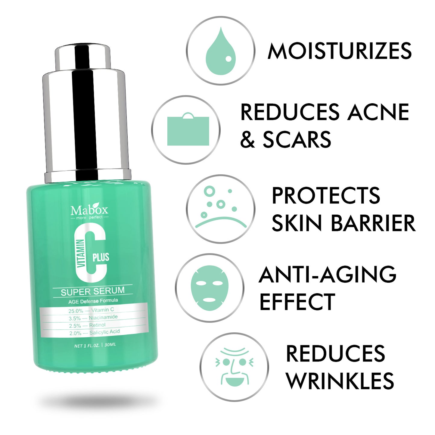 Best Skin Lightening Salicylic Acid Serum Niacinamide VItamin C Super Serum For Face
