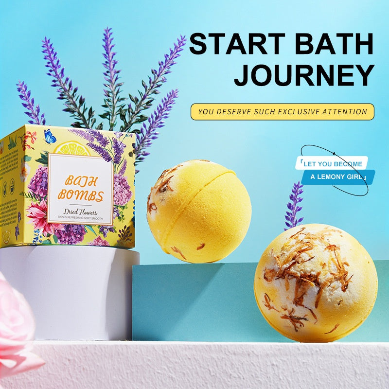 OEM Natural Smoothing Shower Bombs Flower Rainbow Bubble Bath Bomb