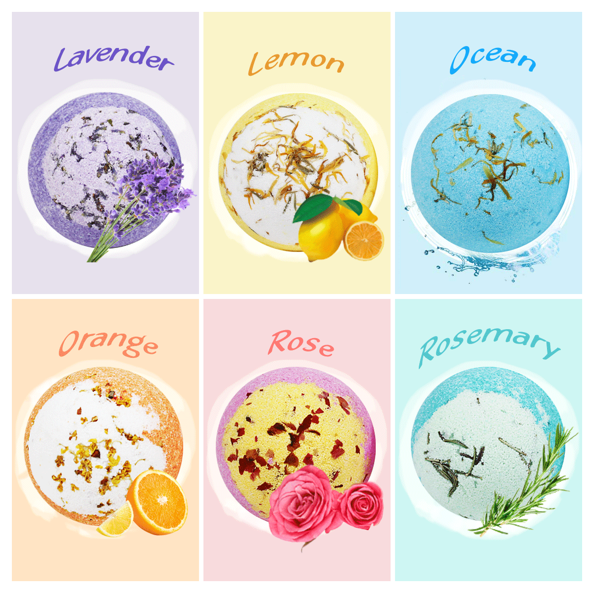 OEM Handmade 6pcs Bubble Bath Bomb Gift Set For Body Care Relaxation