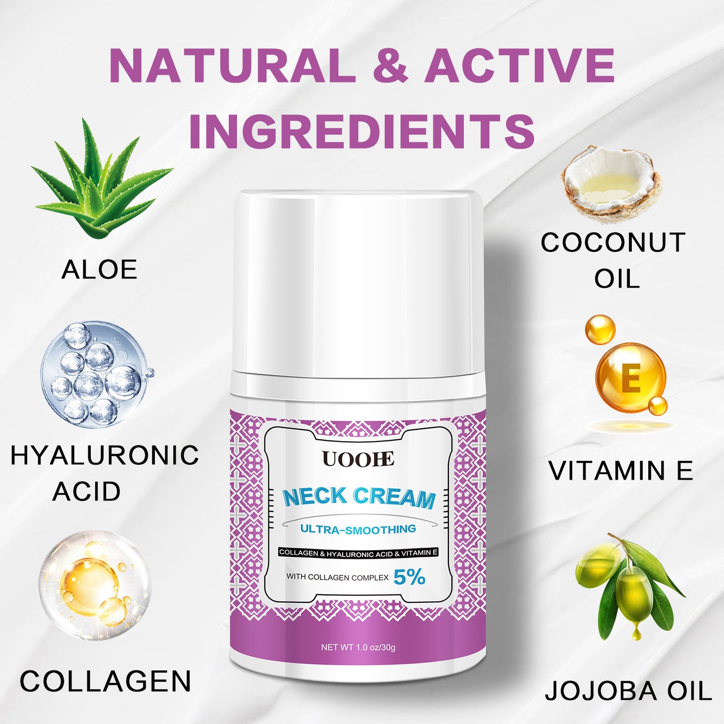 Best Seller Hyaluronic Acid Smoothing Neck Moisturizer Anti Wrinkle Neck Creams for Lines and Crepey Skin