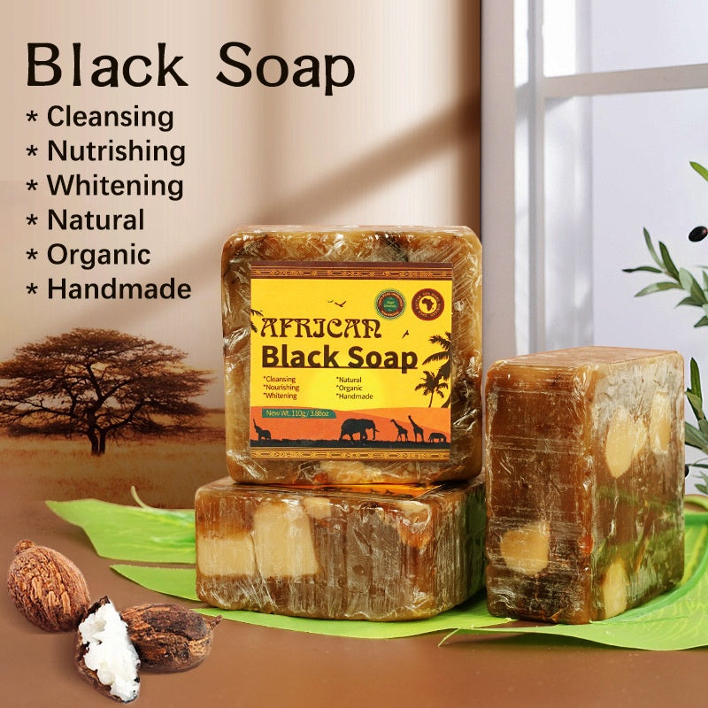 OEM Organic Moisturizing Whitening Natural Raw Cleaning Face Body Care African Black Soap