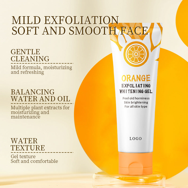 Professional Supplier Orange Exfoliating Whitening Gel Clear Facial Cleansers for Oily Skin