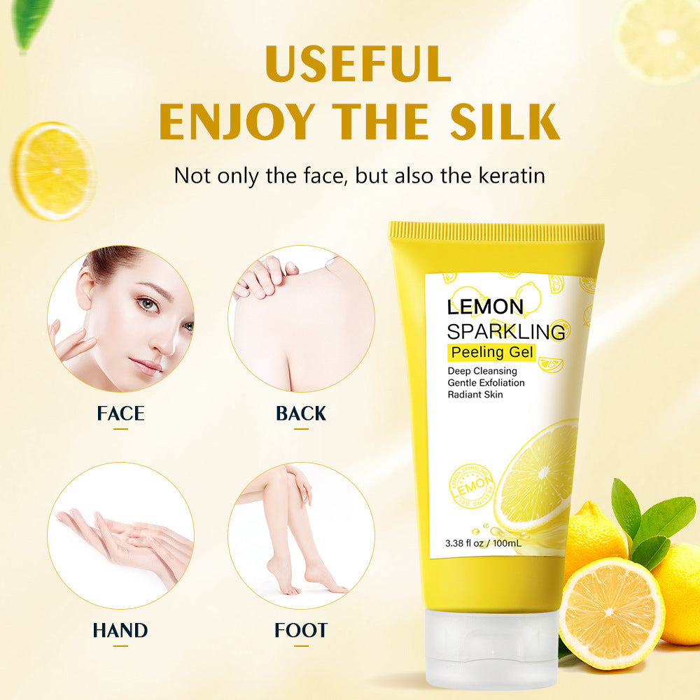 Home Use Deep Cleaning Organic Dead Skin Removal Lemon Face Peeling Gel Cleanser
