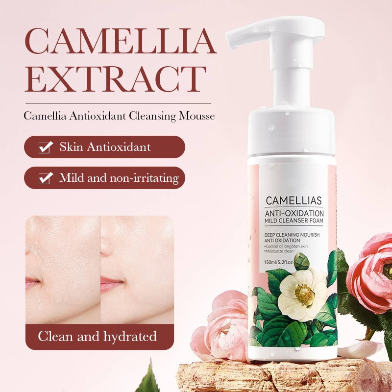 OEM Deep Cleansing Camellias Anti-Oxidation Mild Cleanser Foaming Face Wash