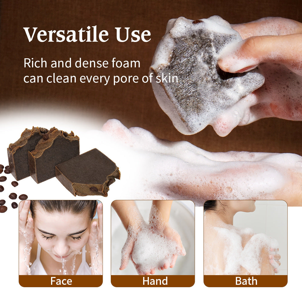 Private Label Natural Exfoliating Cold Processed Acne Foaming Bath Coffee Soap Bar
