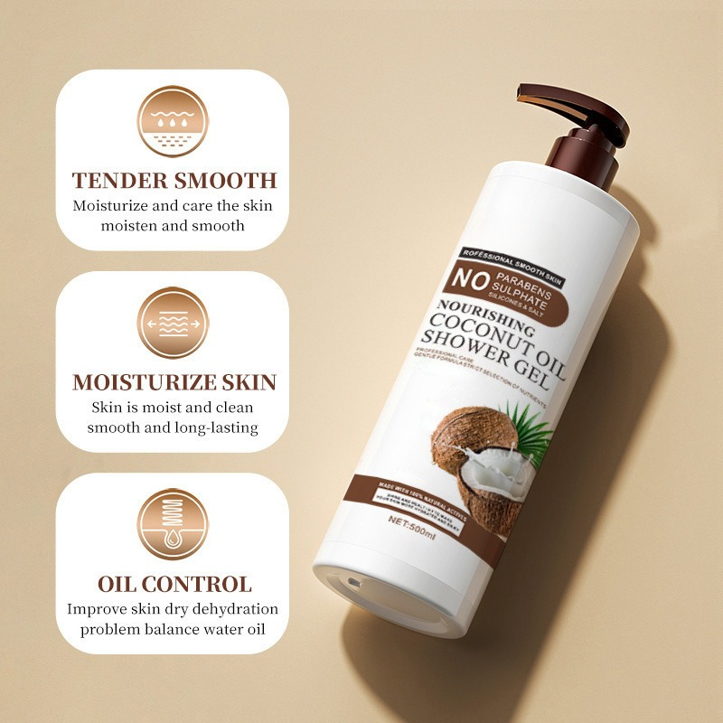 Professional Refreshing Perfume Body Wash Organic Whitening Coconut Shower Gels Supplier