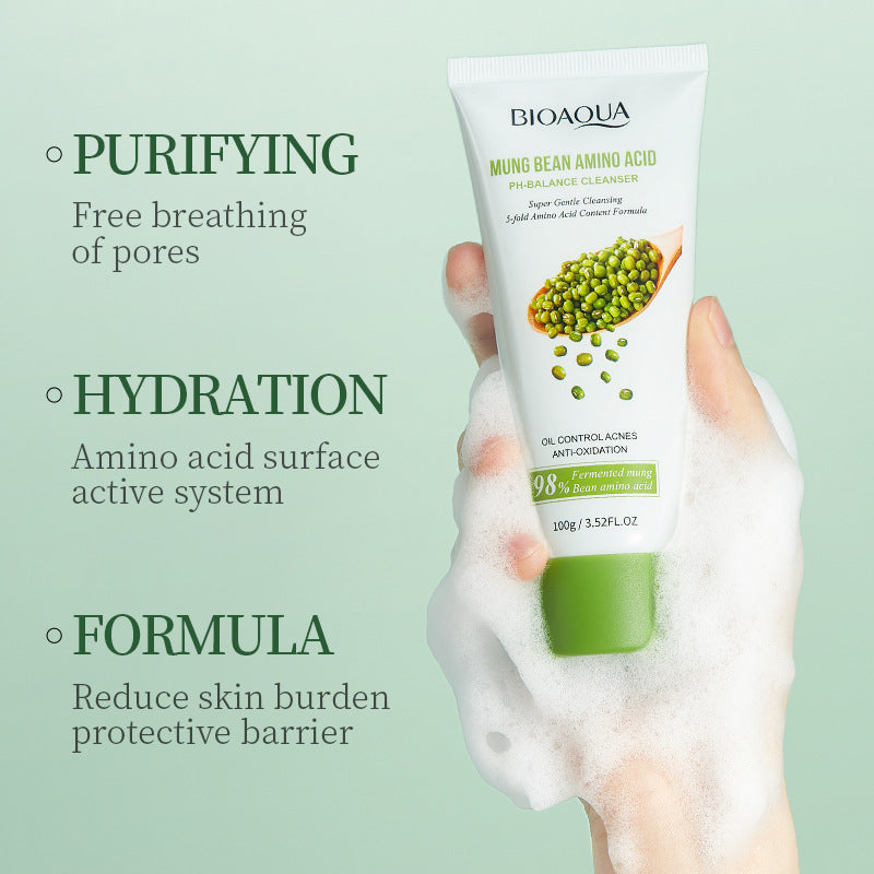 Wholesale Anti Oxidation Mung Bean Amino Acid Face Cleanser for Dry Skin