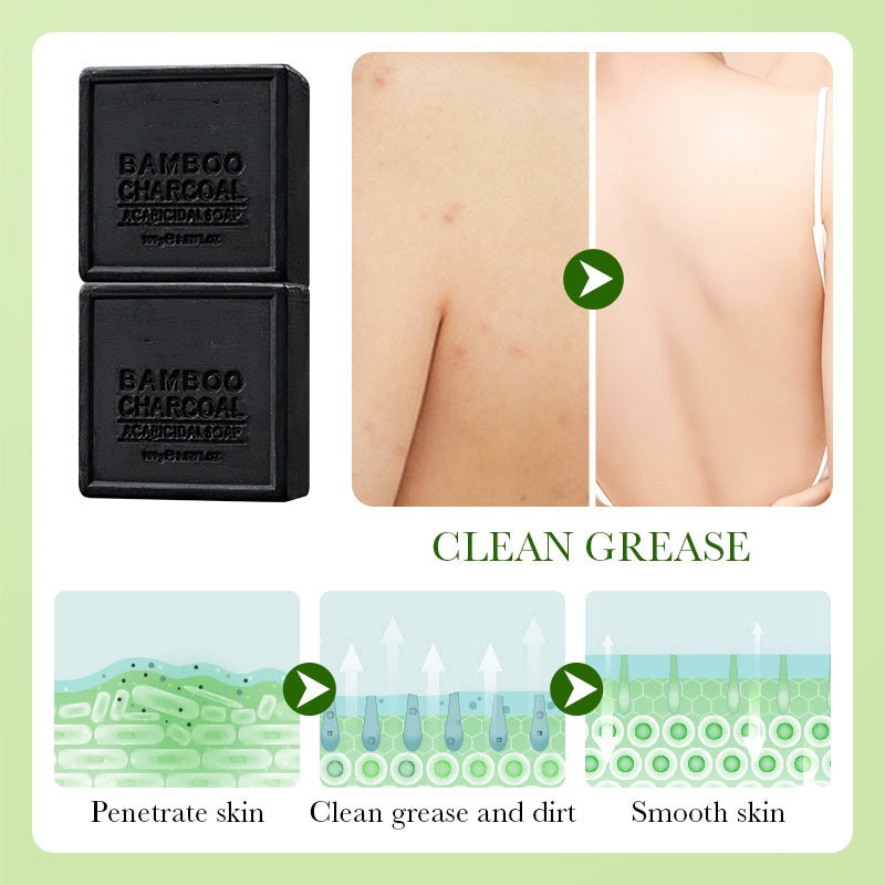 Private Label Black Soap Soothing Cleansing Activated Bamboo Charcoal Soap Bar for Face and Body