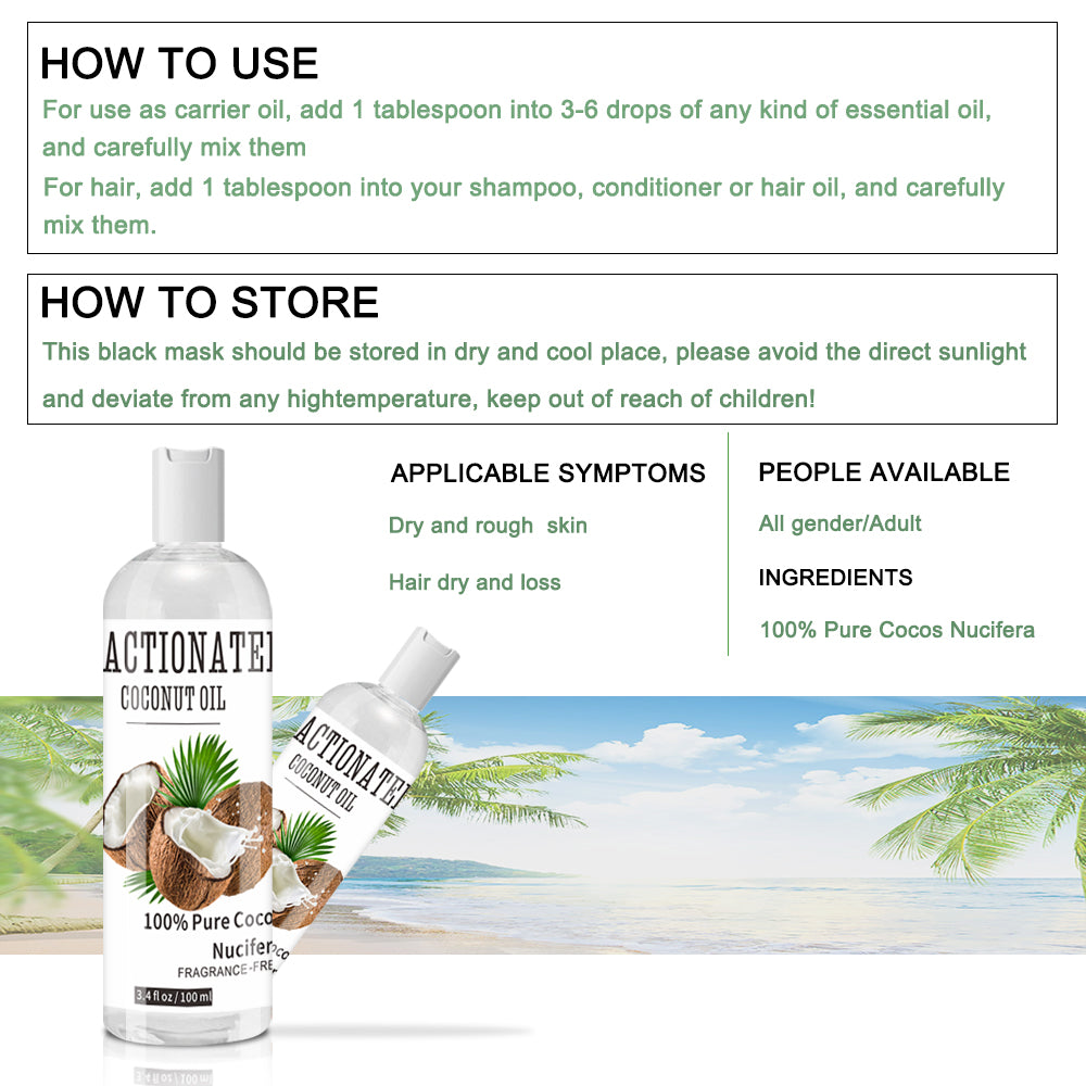 Hot Sale Cold Pressed Softening Repairing Coconut Oil For Massage