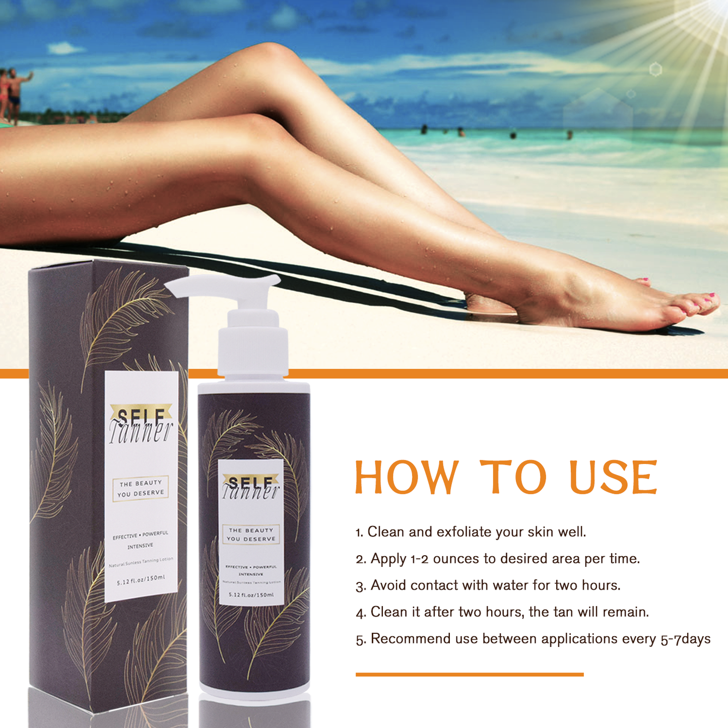 Wholesale Bronzed Skin Indoor Tanning Bed Lotion Sunless Self Tanner for Pale Skin