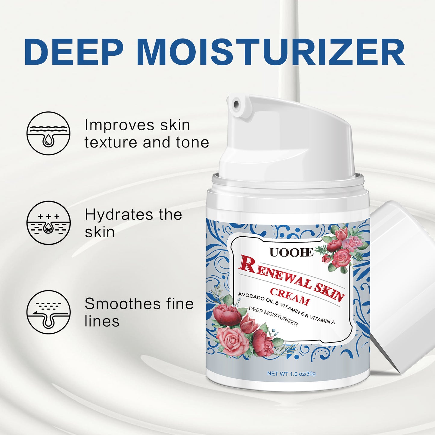 Factory Smoothing Renewal Cream Hyaluronic Acid Skin Moisturizer for Dry Skin