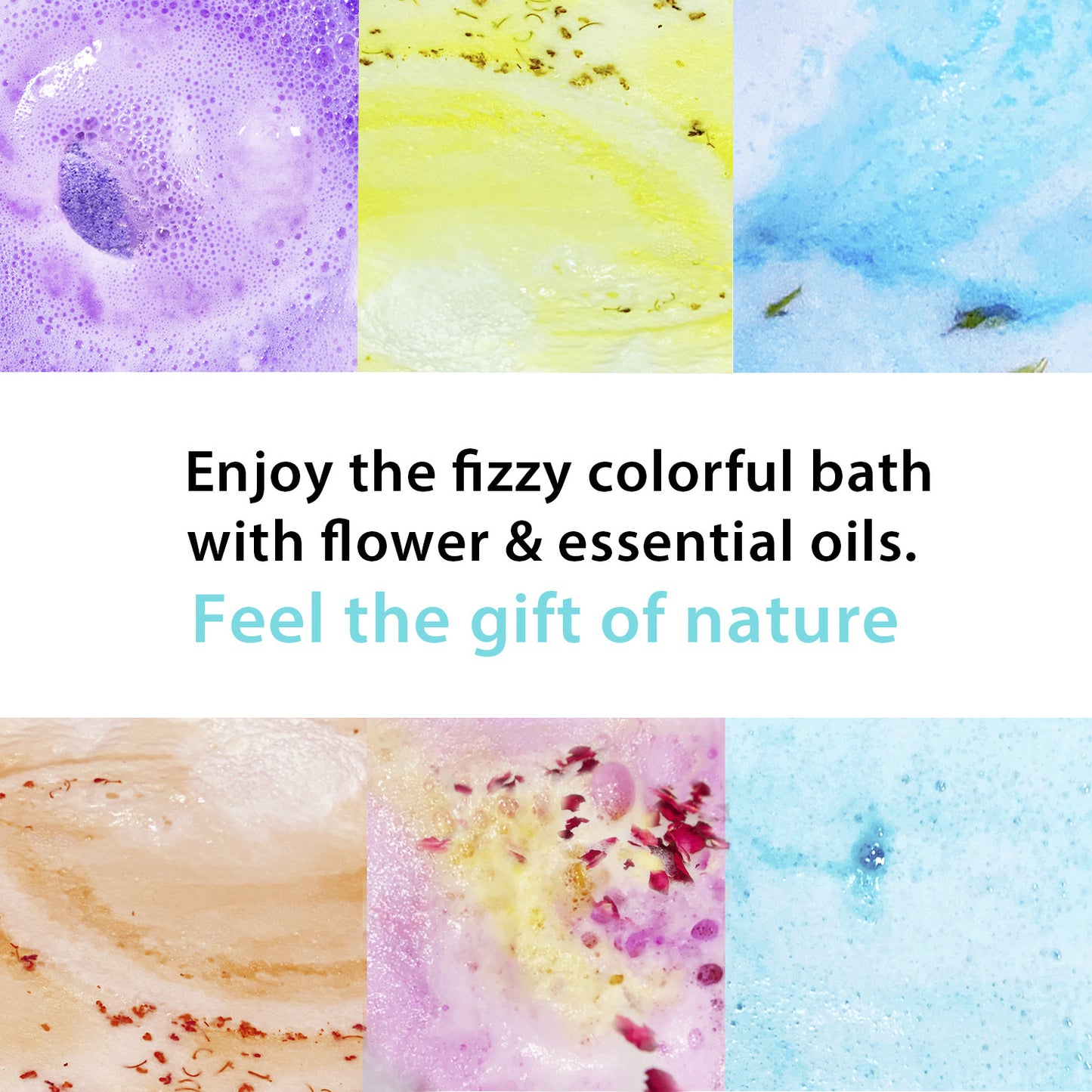 OEM Handmade 6pcs Bubble Bath Bomb Gift Set For Body Care Relaxation