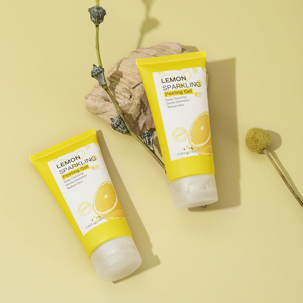 Home Use Deep Cleaning Organic Dead Skin Removal Lemon Face Peeling Gel Cleanser