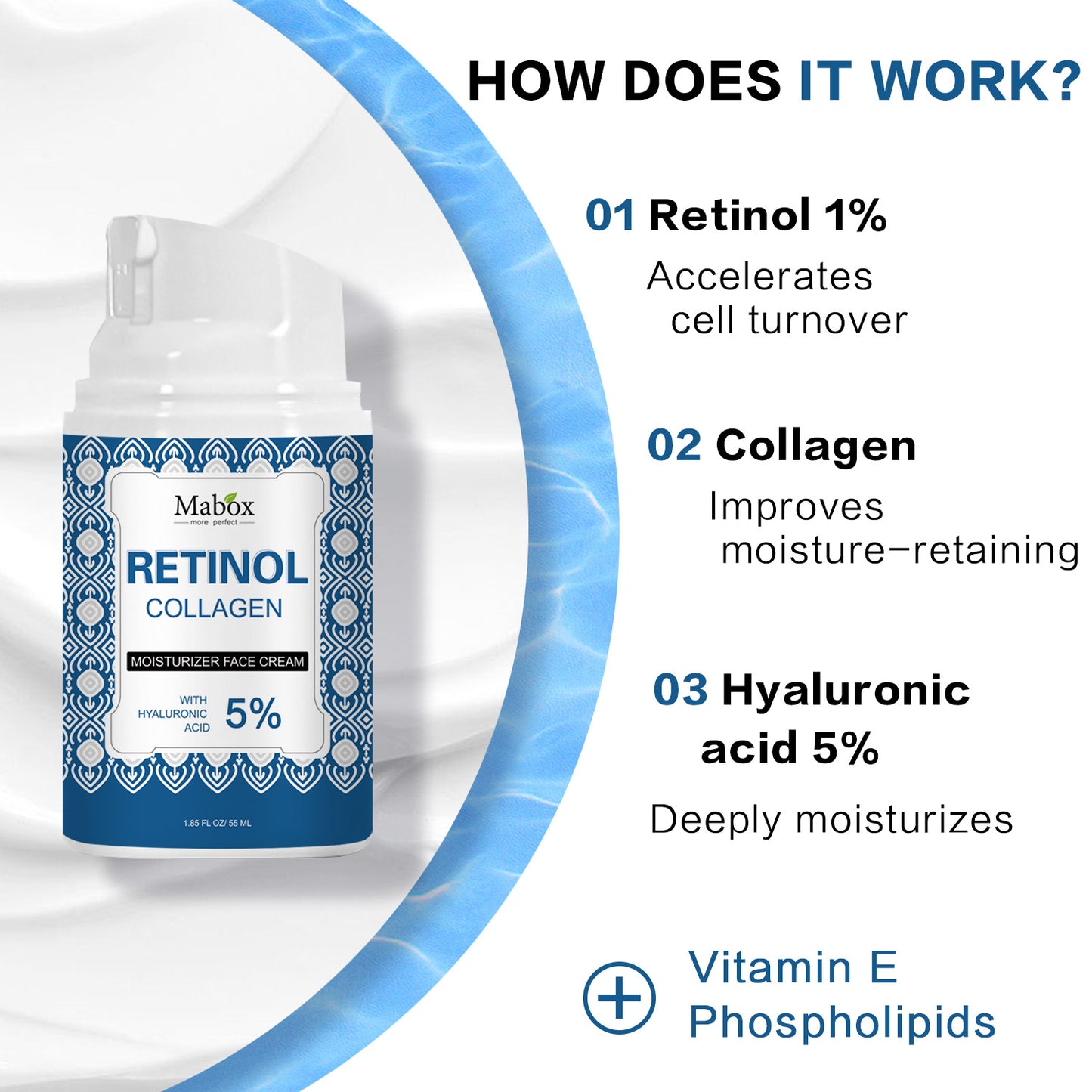 Anti Aging Retinol Moisturizing Face Cream Nourishing Collagen Facial Lotion Supplier