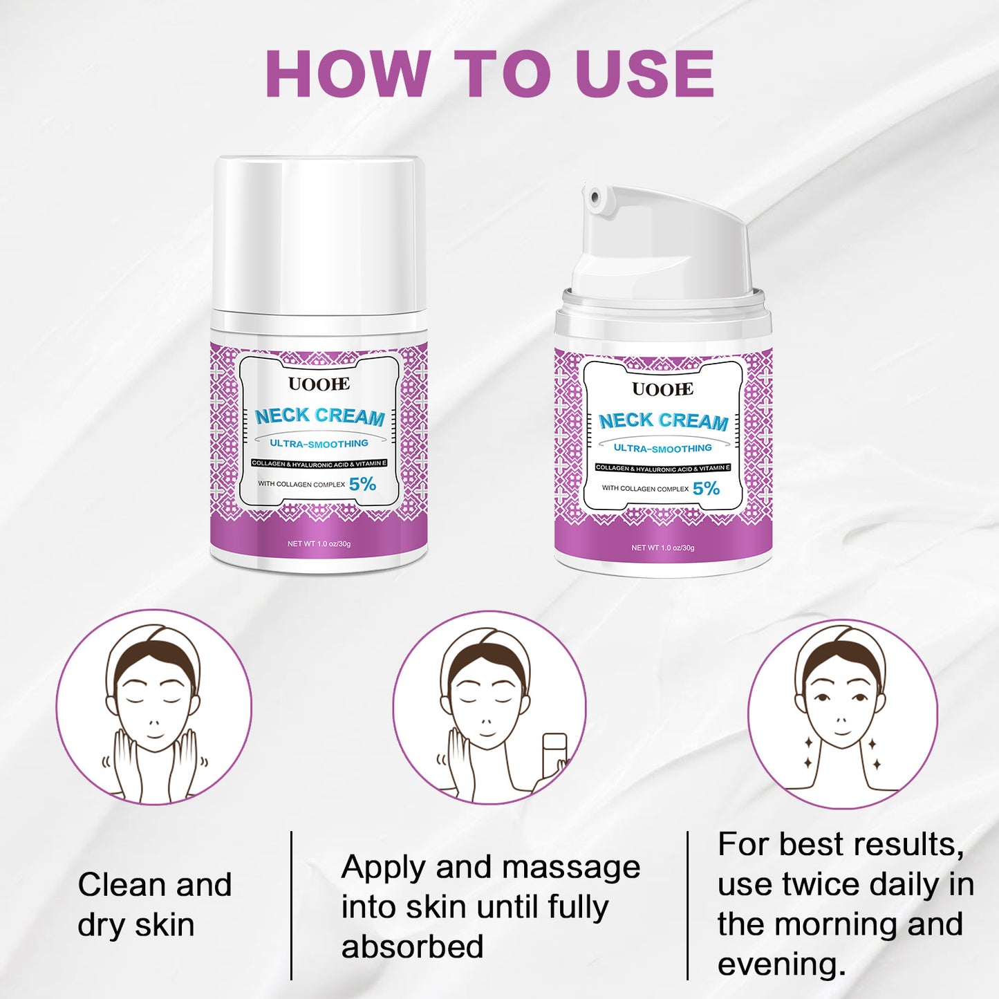 Best Seller Hyaluronic Acid Smoothing Neck Moisturizer Anti Wrinkle Neck Creams for Lines and Crepey Skin