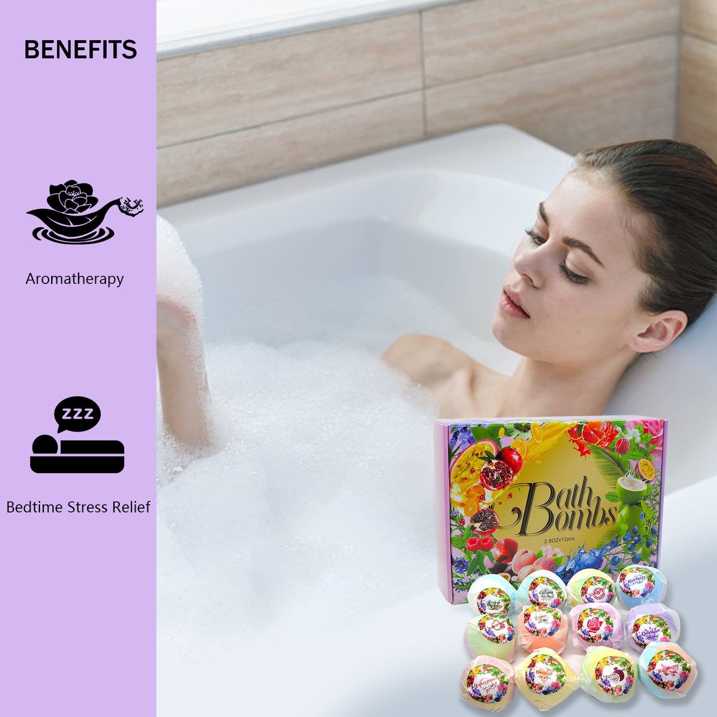 OEM Christmas Shower Bombs 12pcs Bath Fizzies Moisturizing Bath Salt Ball Set