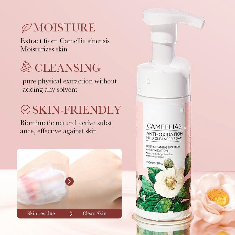 OEM Deep Cleansing Camellias Anti-Oxidation Mild Cleanser Foaming Face Wash