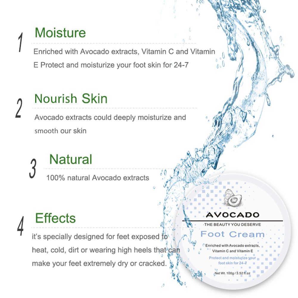 Best Moisturizer Lotion Vitamin C Healthy Feet Cream Avocado Foot Cream for Cracked Heels