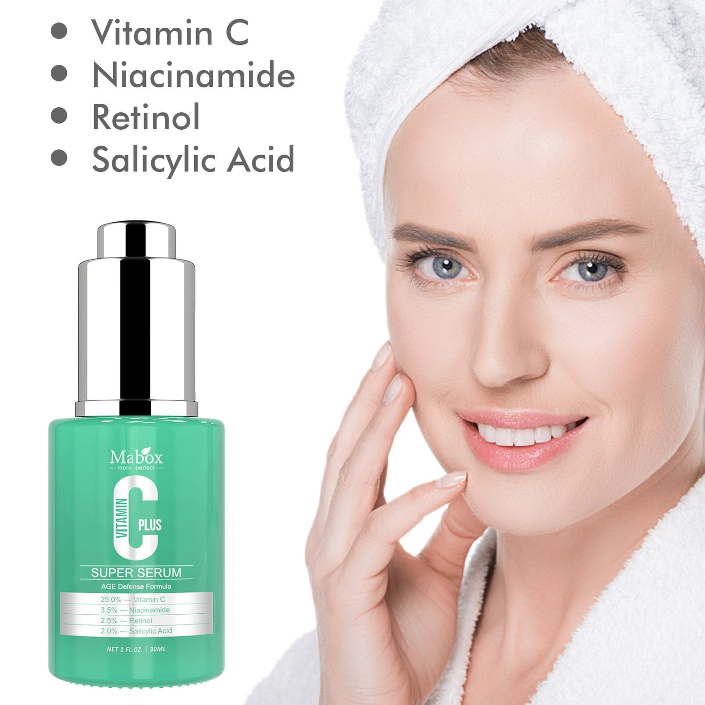 Best Skin Lightening Salicylic Acid Serum Niacinamide VItamin C Super Serum For Face