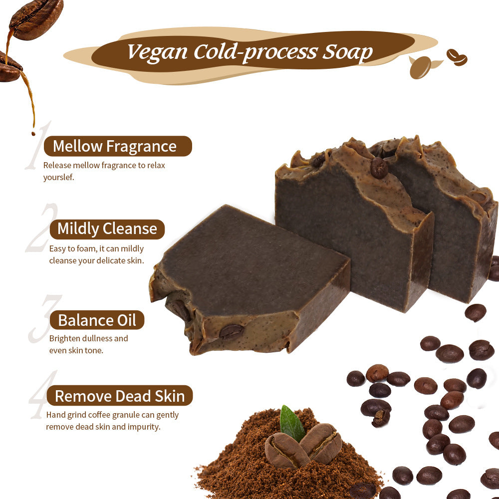 Private Label Natural Exfoliating Cold Processed Acne Foaming Bath Coffee Soap Bar