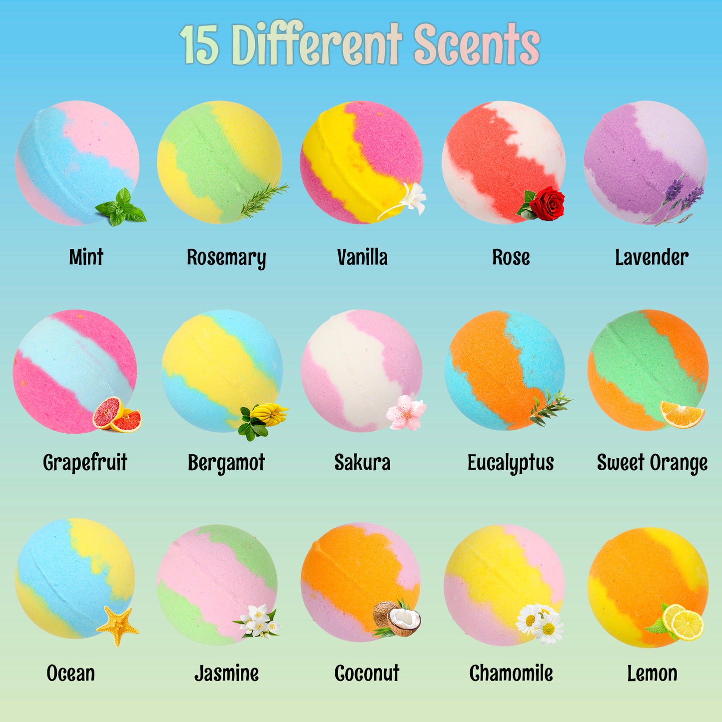 Popular Moisturizing Mixed Color Bubble Bombs Handmade Bath Balls Set