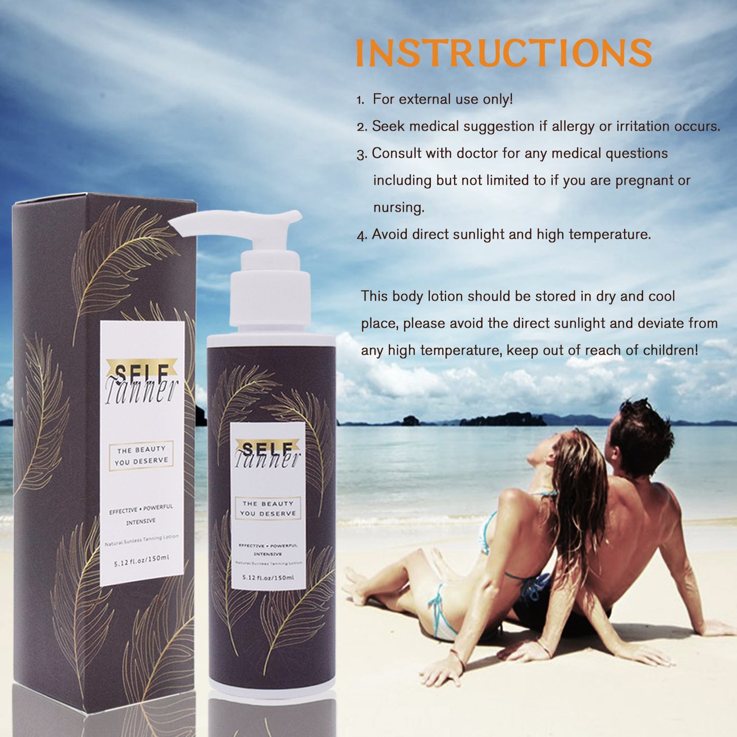 Wholesale Bronzed Skin Indoor Tanning Bed Lotion Sunless Self Tanner for Pale Skin