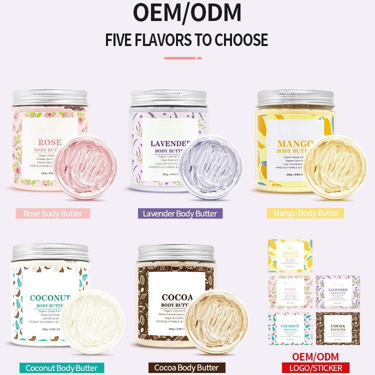 Customized Moisturizing Lavender Body Butter Smoothing Vitamin E Shea Butter Cream