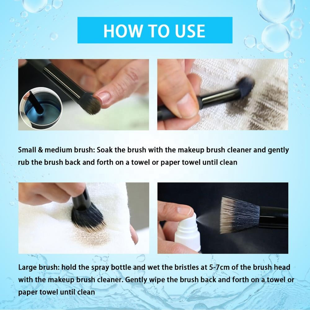 OEM Powerful Cleaning Sterilizing Quick-Drying Liquid Sponge Makeup Brush Cleaner Spray
