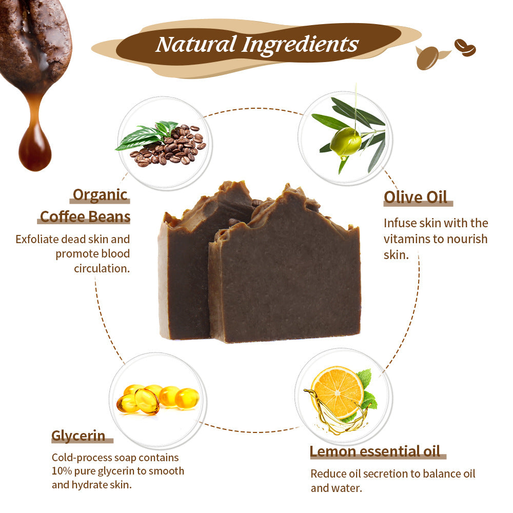 Private Label Natural Exfoliating Cold Processed Acne Foaming Bath Coffee Soap Bar
