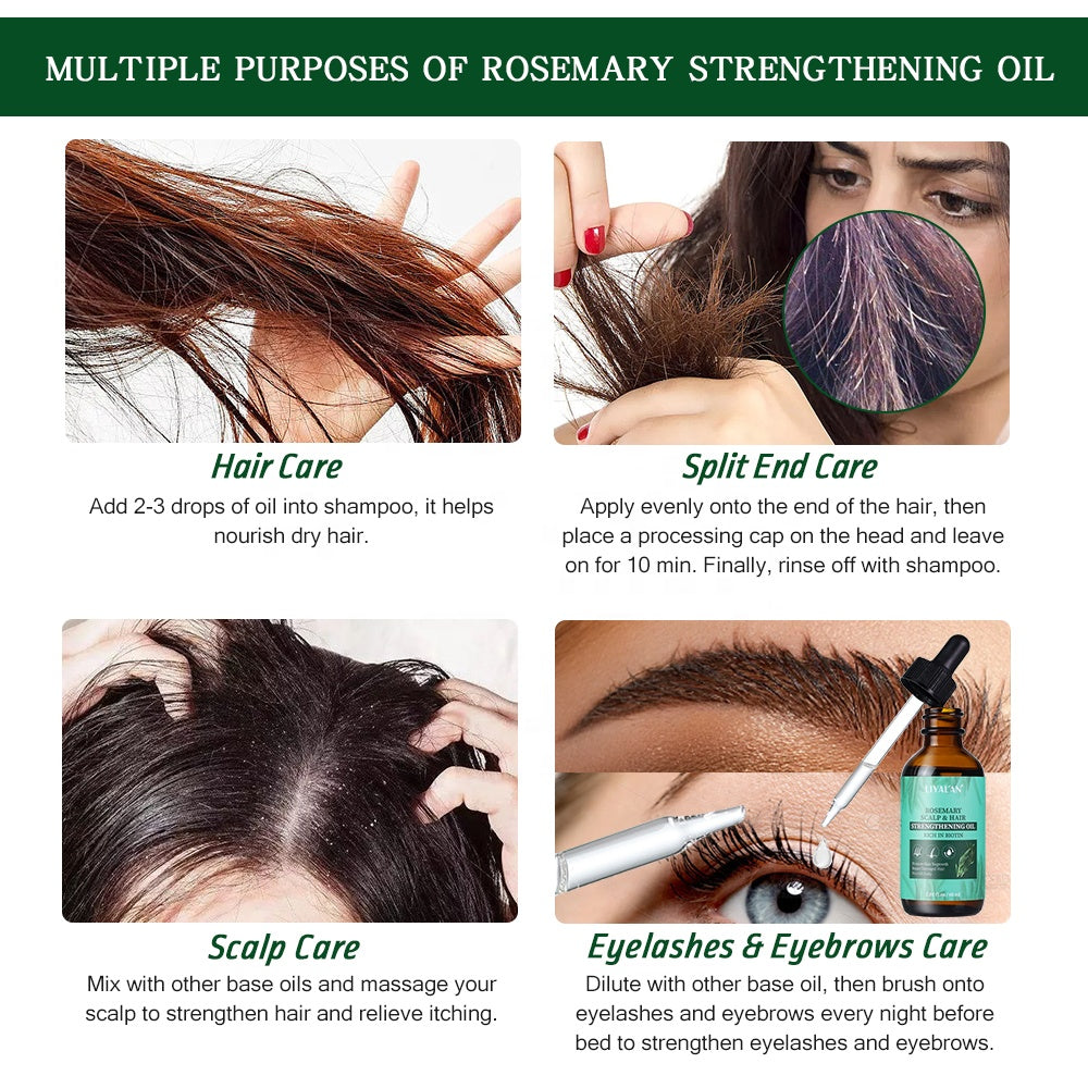 Wholesale Hair Scalp Care Natural Premium Rosemary Strengthening Essential Oils for Hair Growth
