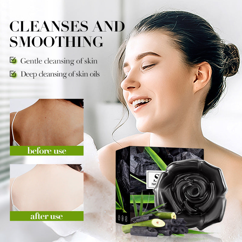 OEM Bamboo Charcoal Handmade Shampoo Bar Soap Deeply Cleans Scalp Black Soap