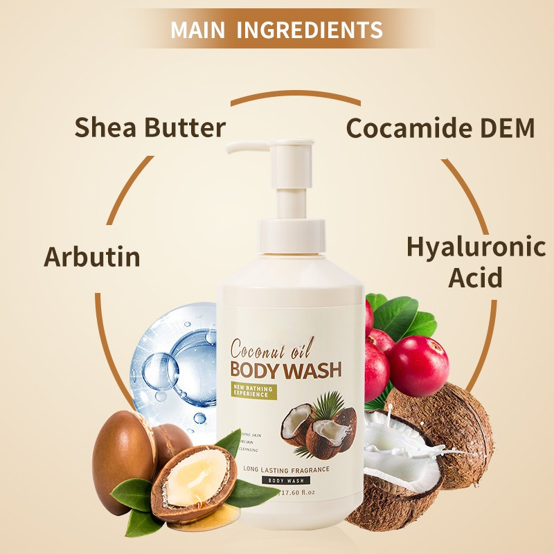 Hotel Wholesale Bath Body Wash Whitening Nourishing Coconut Oil Milk Shower Gel