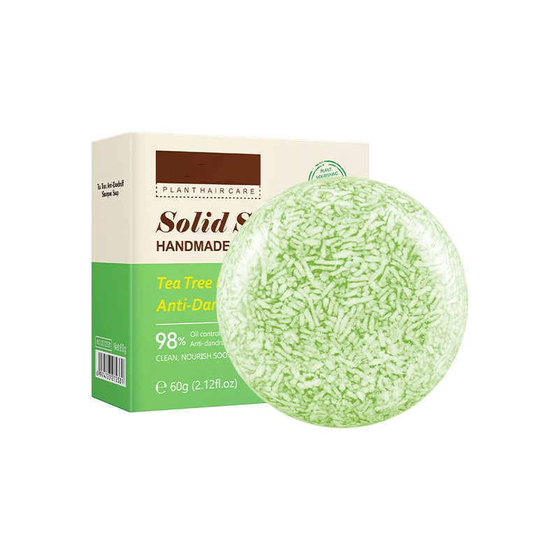 Natural Tea Tree Essence Shampoo Soap Refreshing Oil Control Solid Shampoo Hand Soap