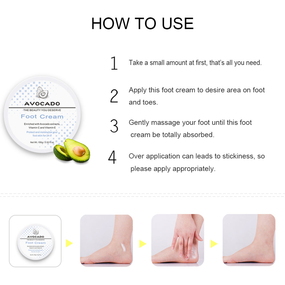 Best Moisturizer Lotion Vitamin C Healthy Feet Cream Avocado Foot Cream for Cracked Heels
