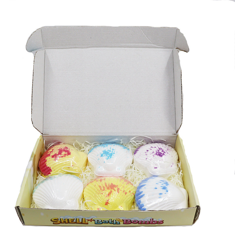 Colorful Bath Fizzy Sea Shell Bubble Bath Bombs Gift Set With Toys Inside